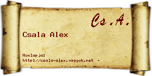Csala Alex névjegykártya